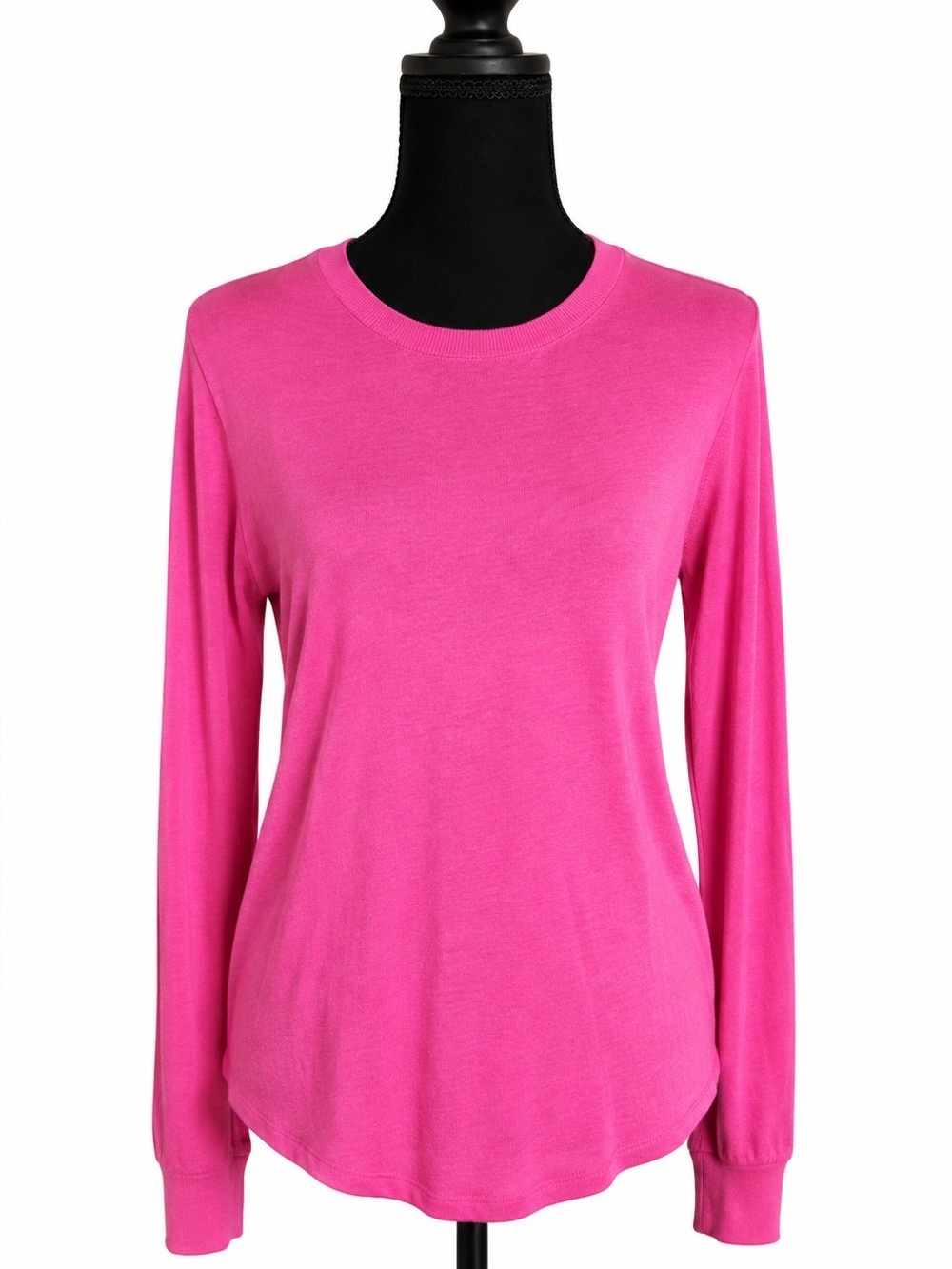 THE LIMITED PINK LONG SLEEVE TOP WITH BLACK AND WHITE CHECKERED OPEN BACK DETAIL